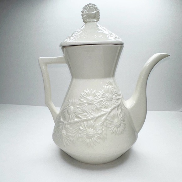 Daisy or Mini Sunflower Floral Teapot or Coffee Pot Ceramic - Picture 1 of 12